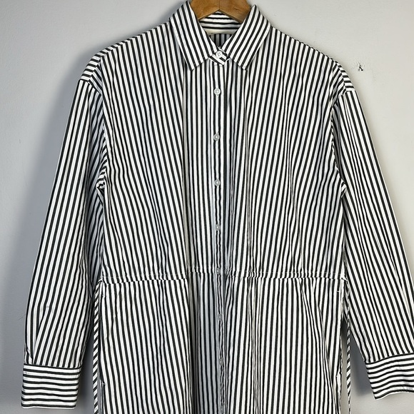 Everlane Supima Cotton Midi Collared Shirt Dress Size Medium Relaxed Fit Pockets - Picture 4 of 16